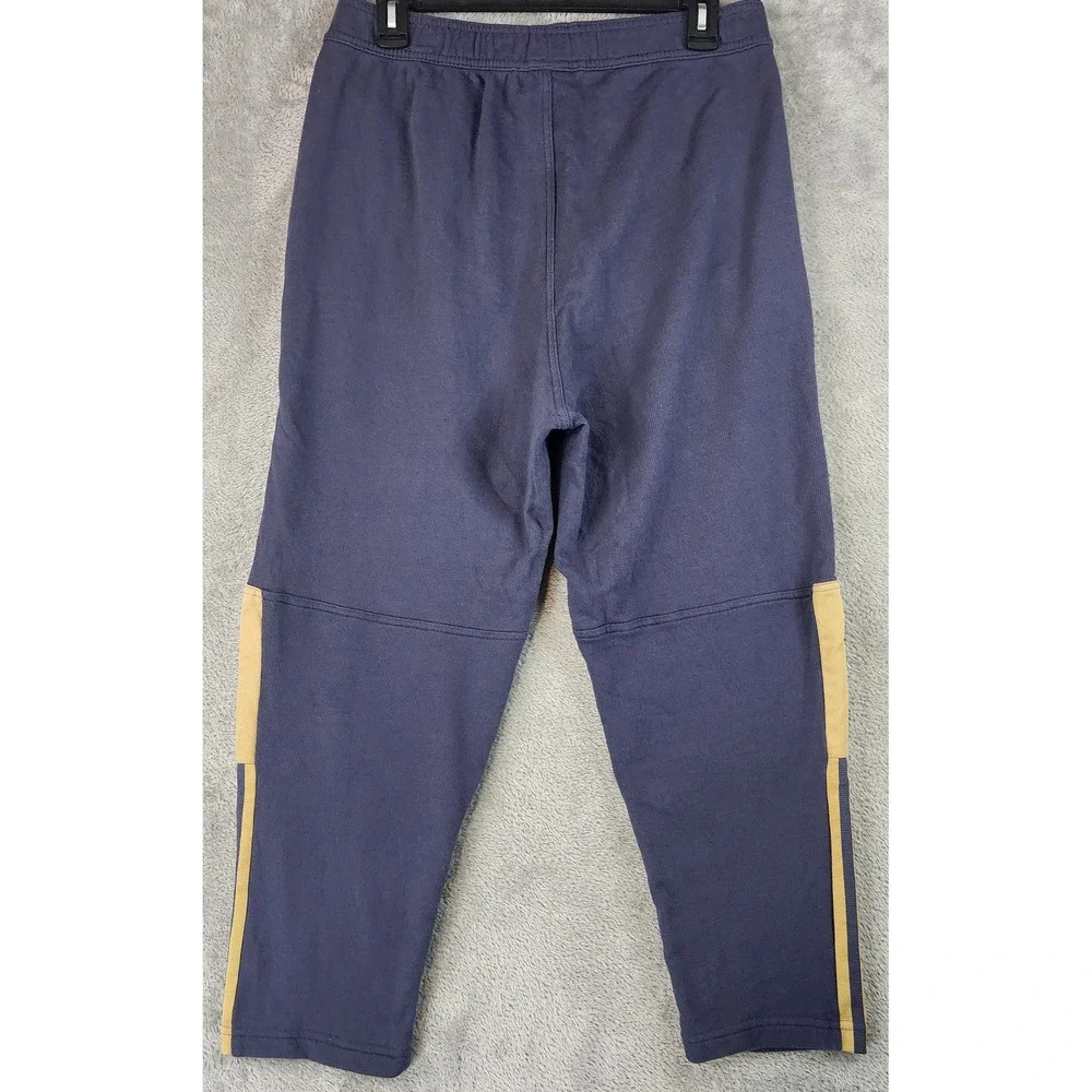 Adidas Trio Tracksuit Mens Large Jacket Medium Joggers Navy Blue Gold Set - Picture 11 of 16
